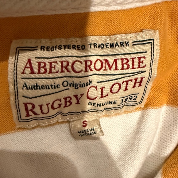 Abercrombie & Fitch Yellow and White Striped Sweatshirt - Picture 5 of 5